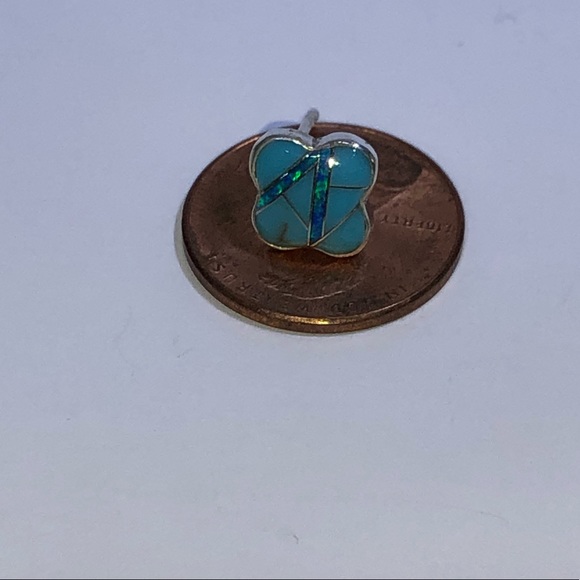 Sterling silver earrings with turquoise - Picture 6 of 6